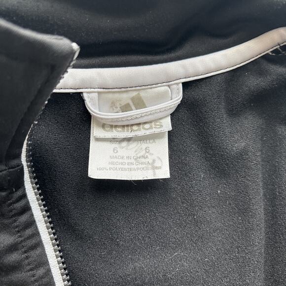 ADIDAS Boys Kids Three Stripe Tricot Classic Activewear Zip Jacket Size 6 Black - Picture 3 of 9